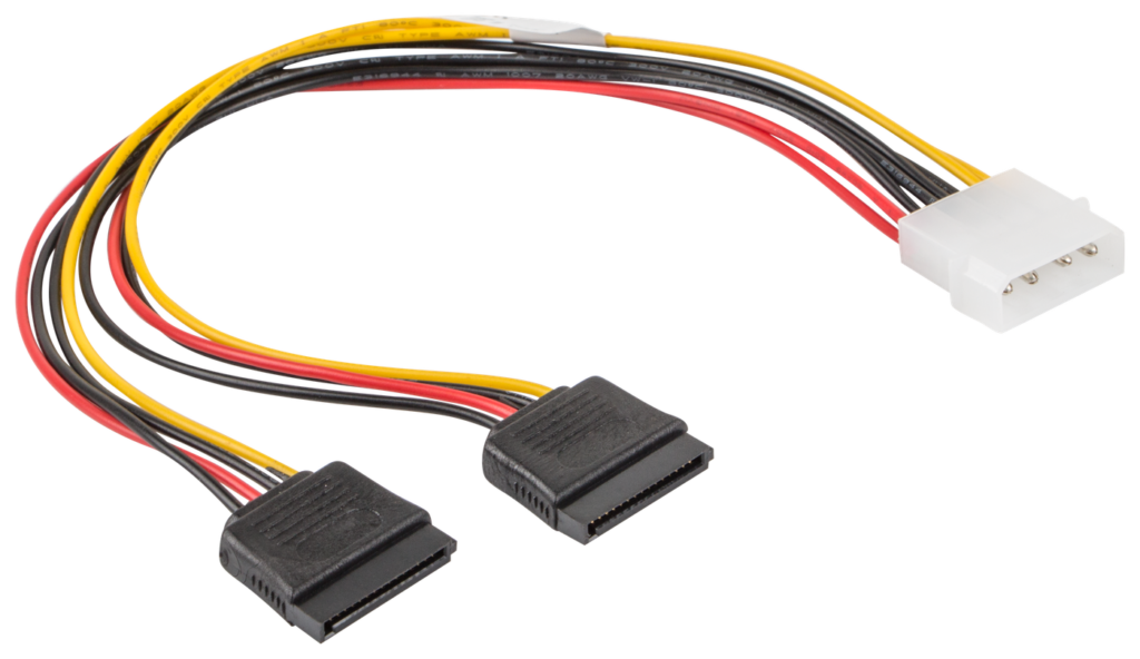 KABEL ZASILAJĄCY WEWNĘTRZNY MOLEX(M) 4 PIN->2X SATA(F) 15 PIN 30CM LANBERG