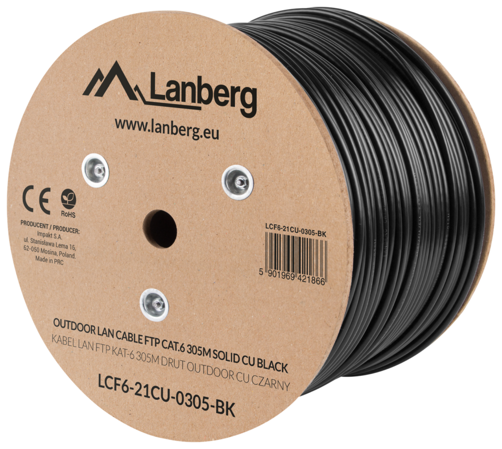 KABEL LAN DRUT OUTDOOR FLUKE PASSED LANBERG 1-305m