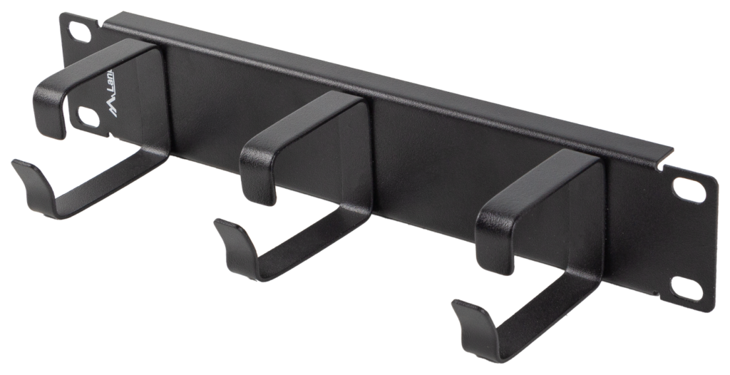 ORGANIZER KABLI 10” 1U Z 3 METALOWYMI UCHWYTAMI TYP B