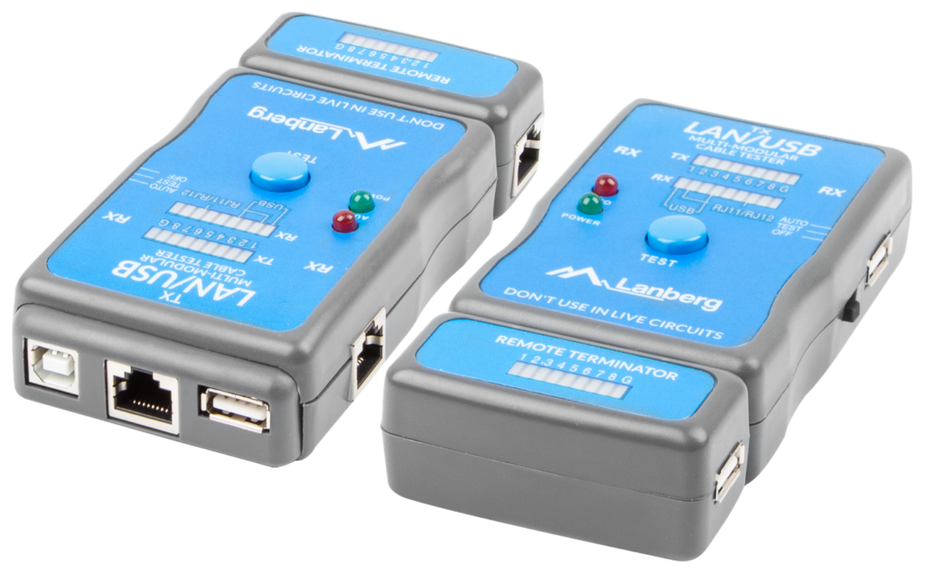 TESTER PRZEWODÓW LAN RJ45. RJ11. USB LANBERG NT-0403