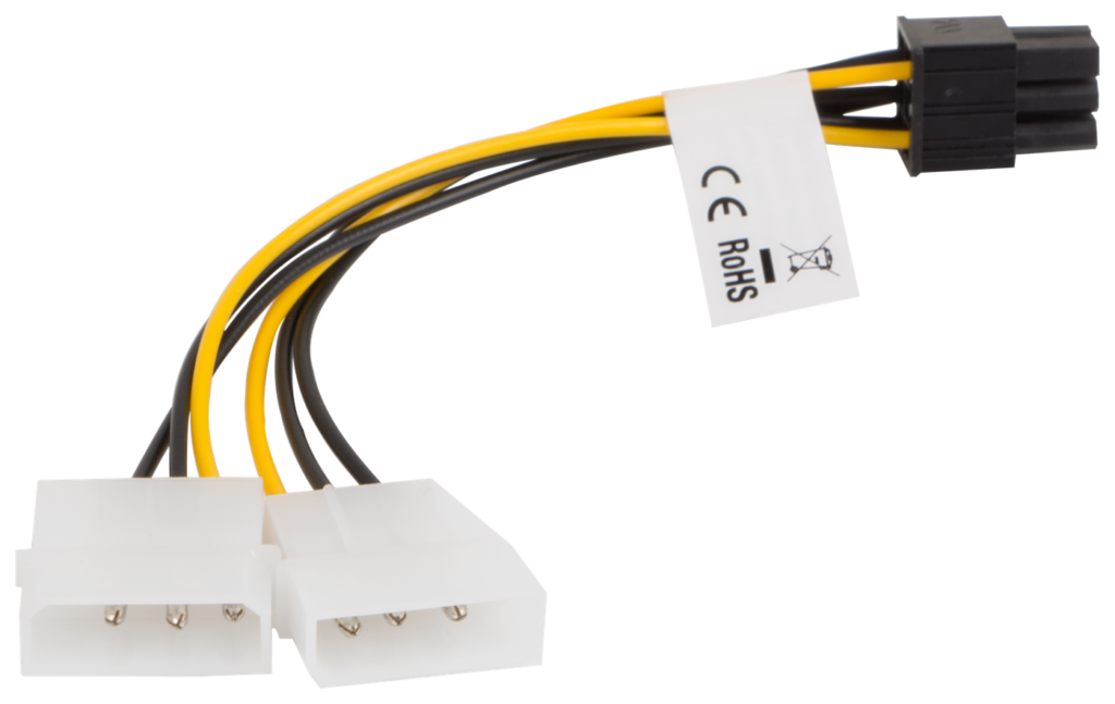KABEL ZASILAJĄCY WEWNĘTRZNY HDD 2X MOLEX(M/F) 3 PIN->BTX 6 PIN PSU 15CM LANBERG