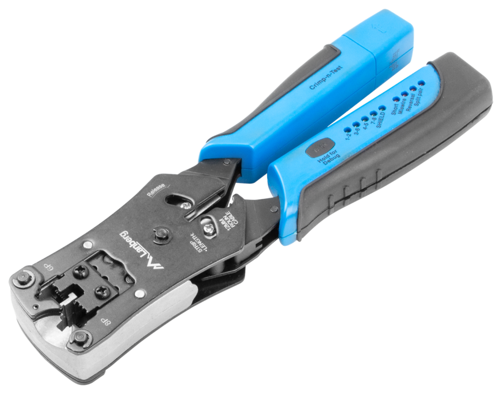 ZACISKARKA WTYKÓW RJ45. RJ12. RJ11 + TESTER KABLI LANBERG NT-0203