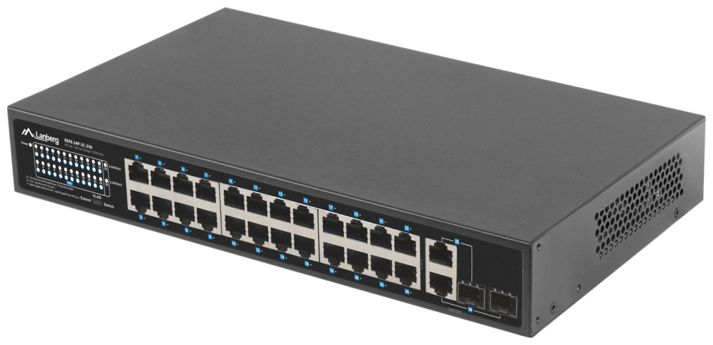SWITCH LANBERG RSFE-24P-2C-250 24X 100MB POE+/2X COMBO RACK 19” GIGABIT ETHERNET 250W